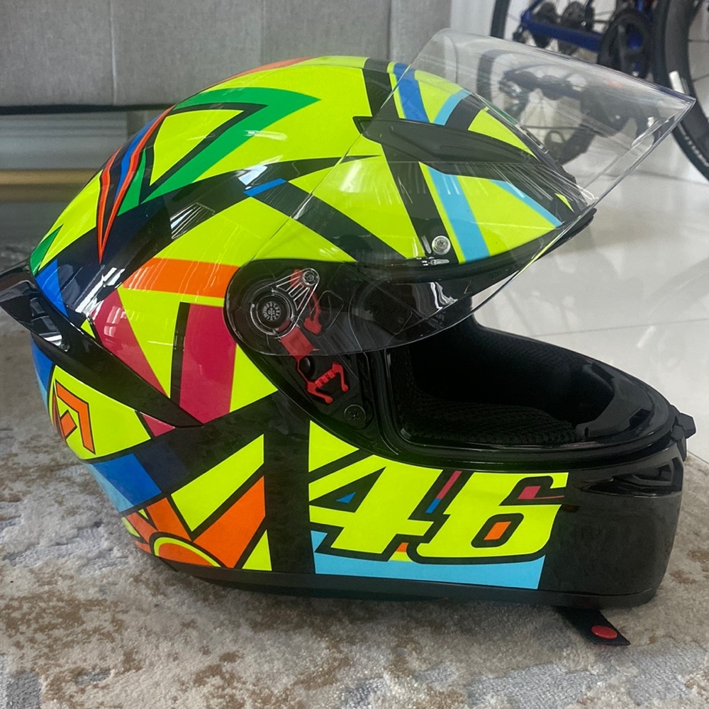 “AGV K1 Soleluna Helmet w/packtalk bold communication harness installed.
